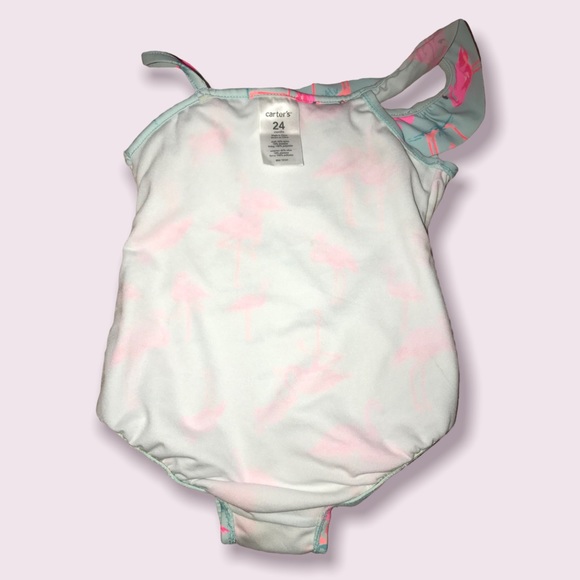 Carter’s Flamingo Print Girl Swimsuit.  Size 24 months. - Picture 4 of 6